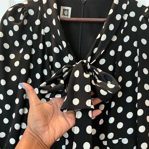 Black and white polka dot dress